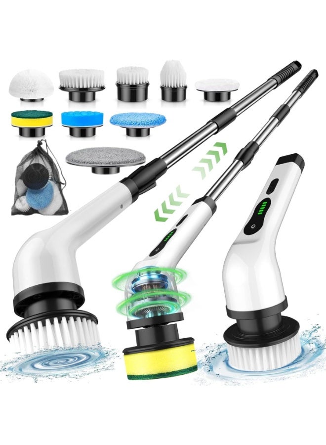 Electric Spin Scrubber 7-in-1 – Rechargeable Bathroom & Kitchen Cleaner with 7 Changeable Heads, Adjustable Extension Up to 4ft, 2-Speed, Water Resistan - Image 1